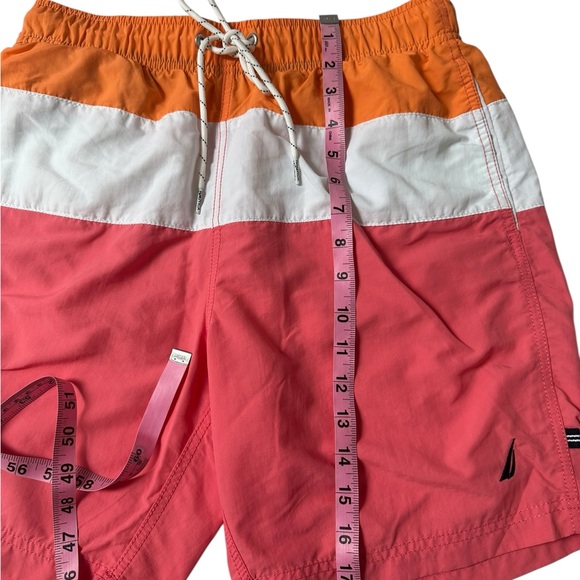 Nautica Men's Swim Trunks - Orange, White, and Pink - Picture 5 of 6